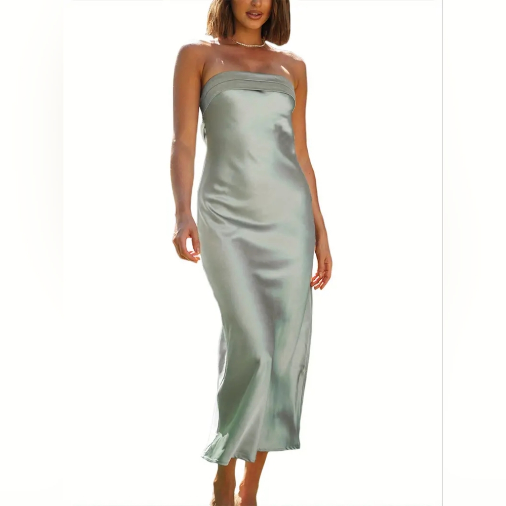 Strapless Cami Satin Dress